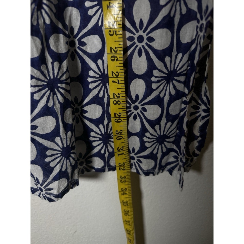 Roberta Roller Rabbit Women's V-Neck Printed Tunic Blouse Size S Beachy Resort - Picture 7 of 10